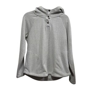 Kyodan Outdoor‎ Womens Gray Honeycomb Knit Snap Neck Hoodie Sweatshirt Size M
